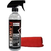 Flawless Screen Cleaner Spray with Microfiber Cleaning Cloth for LCD, LED Displays on Computer, TV, iPad, Tablet, Phone, and More (Single)
