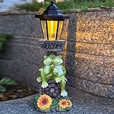 ZYLiWoo Solar Frog Garden Statue, Outside Frog Statue Gift - Outdoor Solar Garden Figurines Decorative Art Housewarming Gift Suitable for Balcony, Courtyard, and Lawn Decor