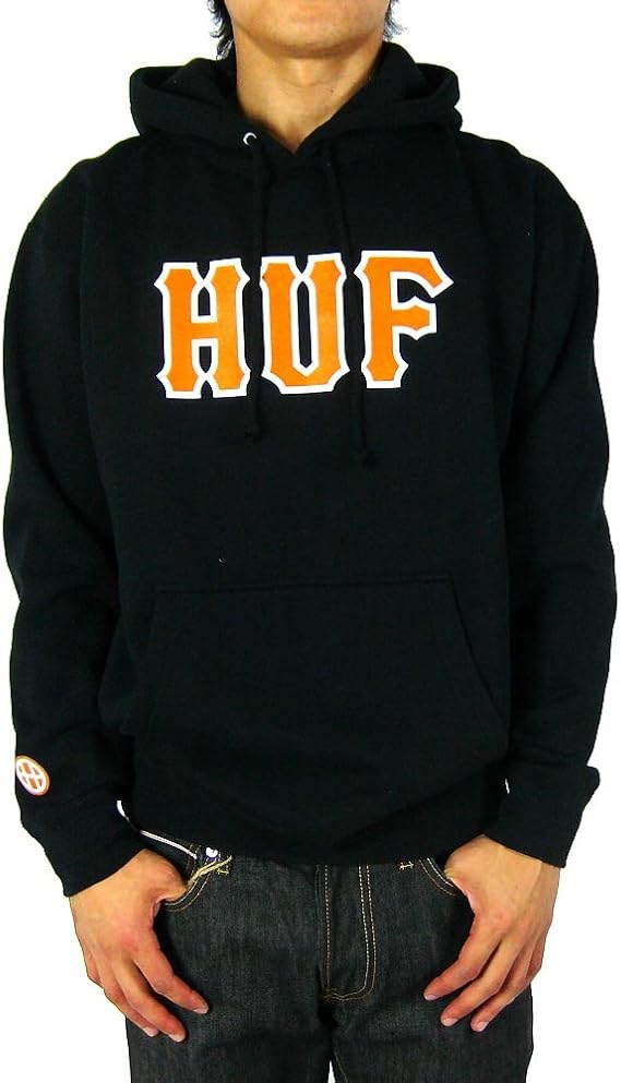 Amazon Huf エイチユーエフ メンズ ロゴプリント パーカー 黒 ブラック Black Huf Pk002 M トレーナー パーカー 通販