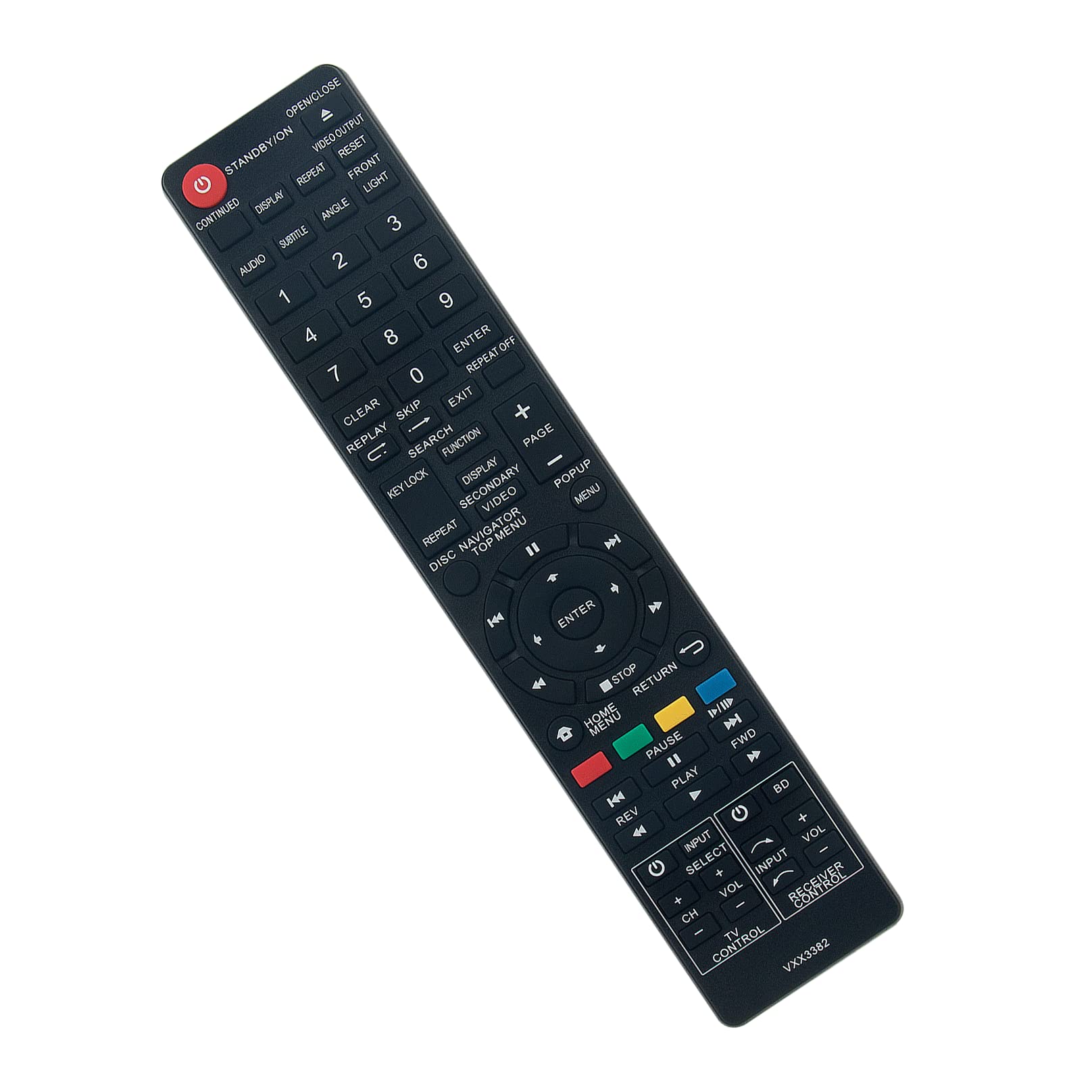 VXX3382 Replacement Remote Control -VINABTY-fit for Pioneer BD Blu-Ray DVD Player VXX3382 remote control BDP-LX54 BDP-430 BDP-330 BDP-140 BDP-120 BDP-450 BDP-160 BDP-4110 BDP-41FD