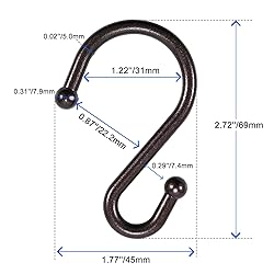 BellRhein Shower Curtain Hooks, Metal Shower Hooks