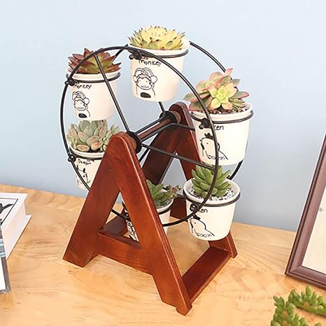 Soporte De Flor Oficina De Madera Maciza Ferris Wheel Desktop Mini ...