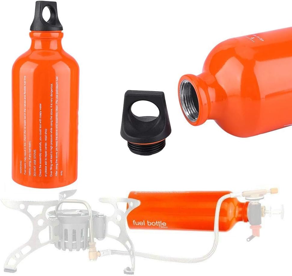 Camping Gas Stove Fuel Tank, 530ML Aluminium Stove Gas Tank Fuel Bottle Petrol Bottle Oil Storage Container for Outdoor Camping Hiking - Image 4