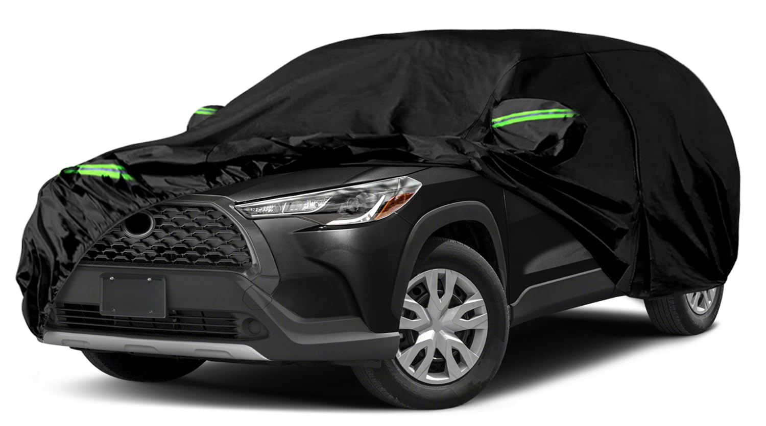 Photo 1 of Waterproof Car Cover Compatible with Toyota Corolla Cross 2022-2025, Black 210T Inside Cotton Cover with Door Zippers for Snow Rain Dust Outdoor Protection