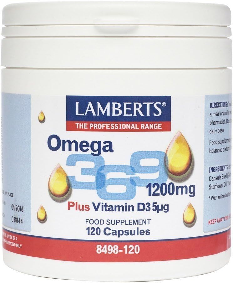 LAMBERTS OMEGA 3-6-9 mas VITAMINA D3 120cap.
