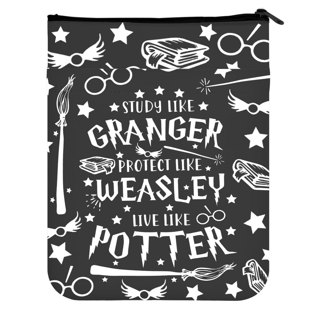 KUIYAI Wizard and Witch School Gift Book Sleeve for Book Lover Book Protector for Paperback Hardcover (Live Like potterUK)