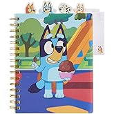 Bluey Tab Journal Notebook, Spiral Bound, 96 Lined Pages, 8 x 7 inches