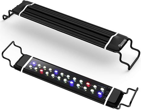 dadypet luz led acuario pantalla led acuarios iluminacion led para peceras luz led de 3 colores blanco rojo azul ajustable para acuarios 28cm 45cm