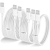 3-Pack [3.29FT+6.6FT+10FT] 60W USB C to USB C Cable, Type C to Type C Cable,Fast Charging Cable for iPhone 17 16 15，for Galax