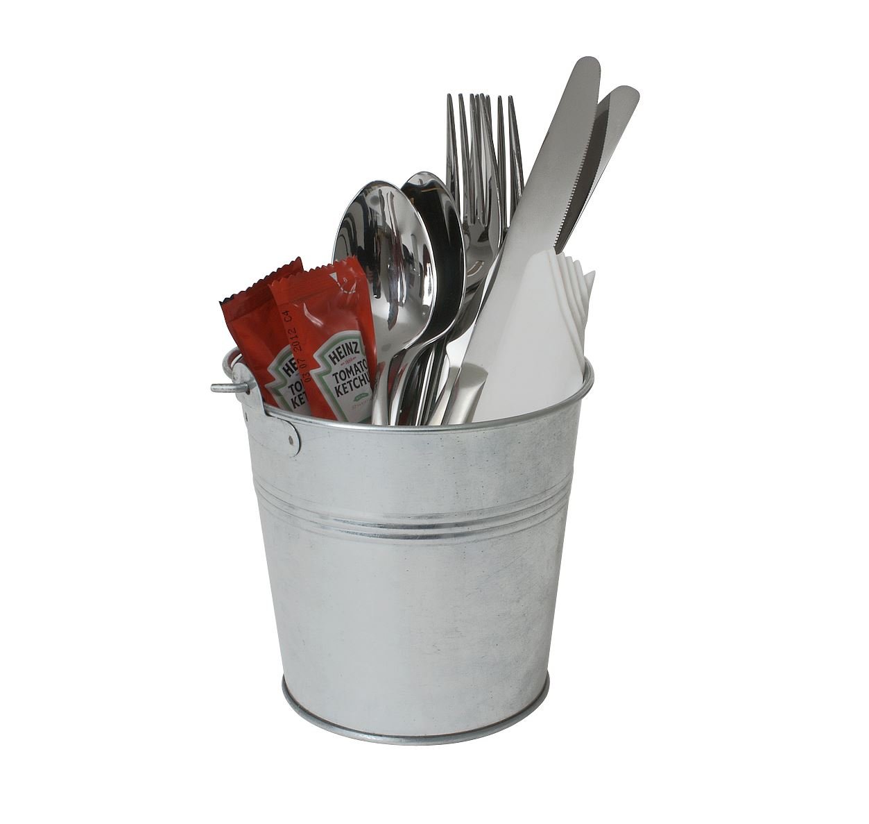 Genware NEV-GSB12 Serving Bucket, Galvanised Steel, 12 cm Ø