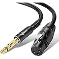 Twozoh XLR Female to 1/4 Inch (6.35mm) TRS Cable, Quarter Inch Jack Balanced to XLR Microphone Cable 15FT (Profesional/HiFi)