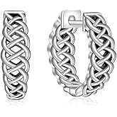 Celtic Knot Earrings Sterling Silver Celtic Earrings for Women Huggie Hoop Luck Jewelry Irish Gifts