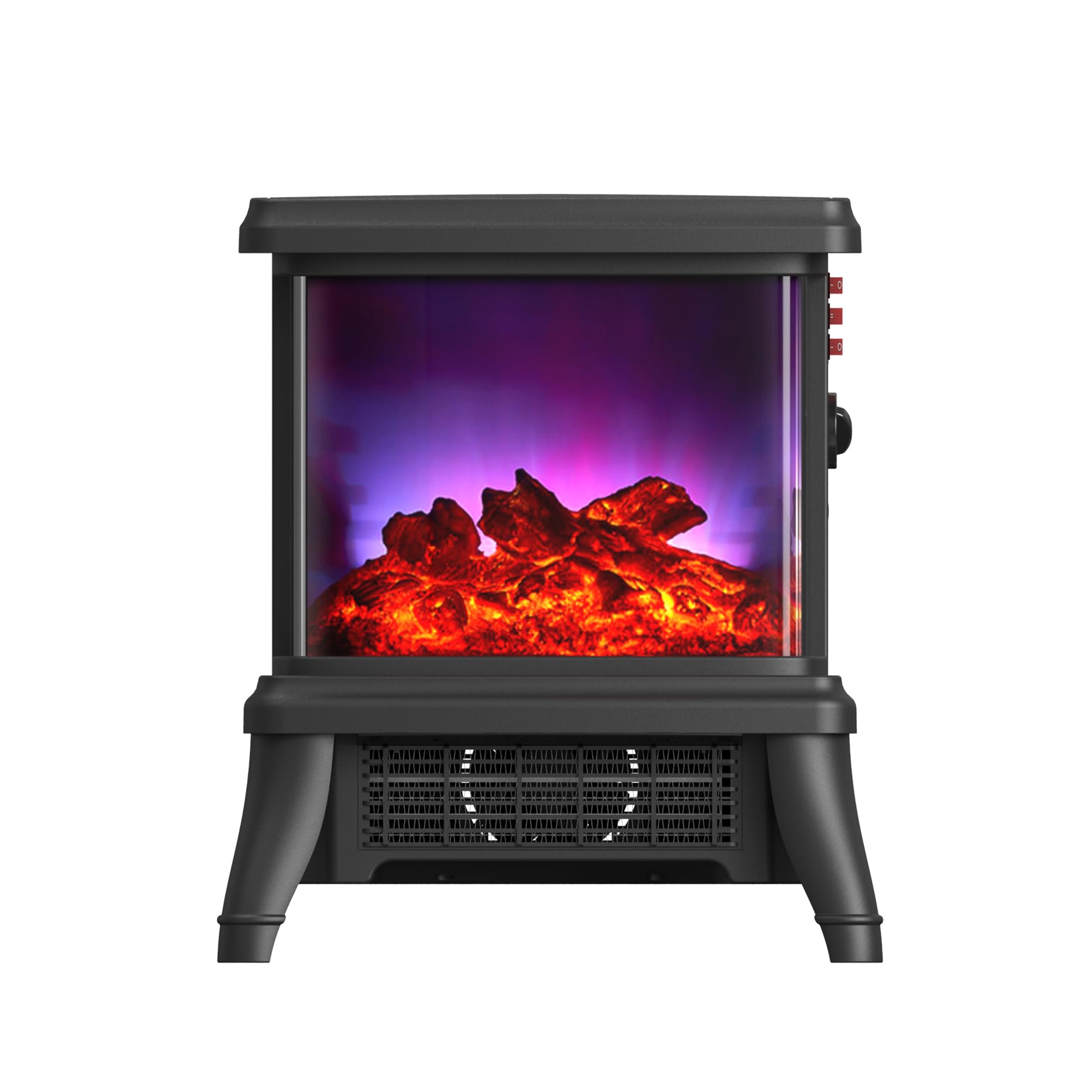 Photo 1 of 18 inch Panoramic Window with 1500W/1650W Electric Wood Fireplace Flame Effect, 4-in-1 Independent Indoor Space Heater. Full arc 3D Panoramic Flame Effect with 3S Fast Heating