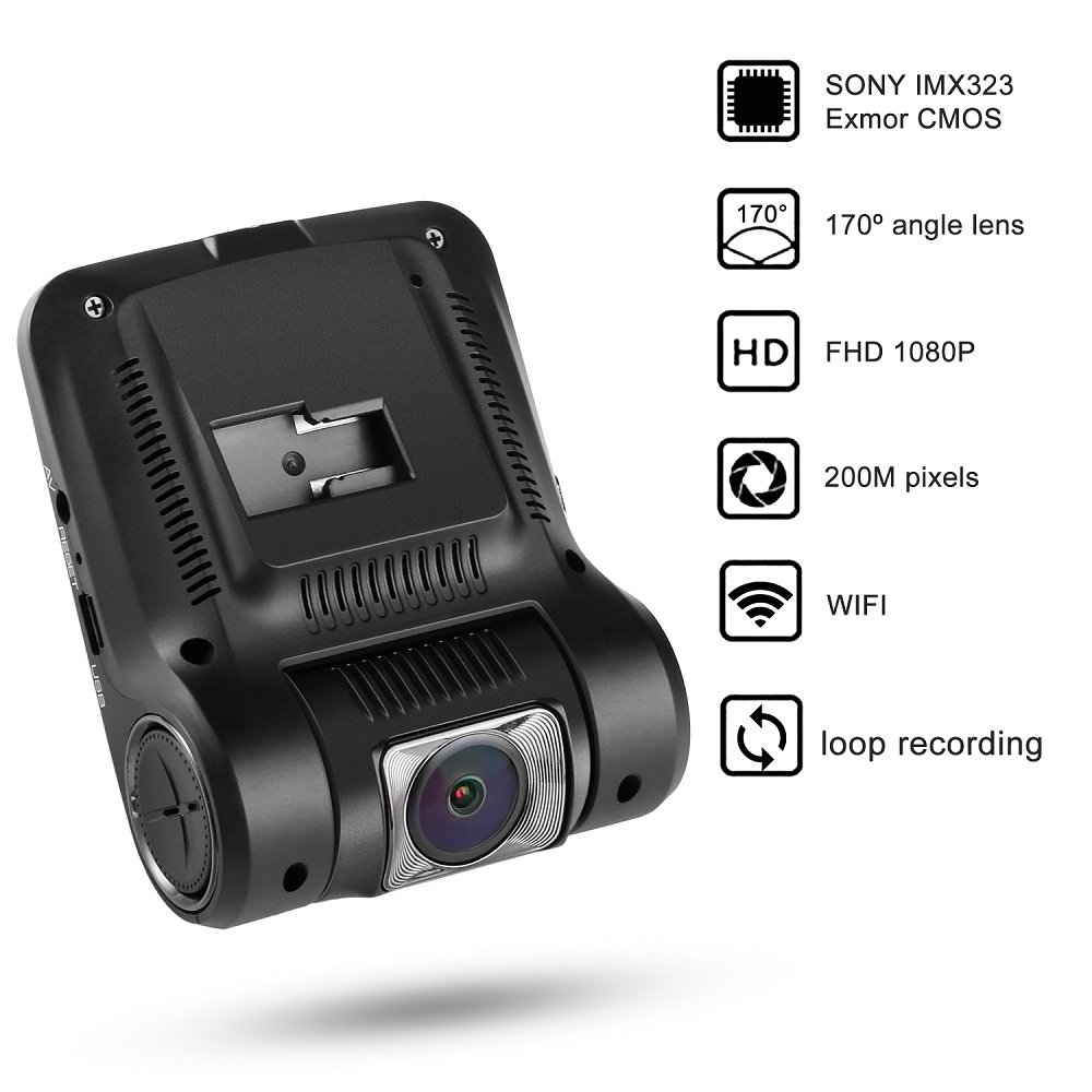 Cámara para coche WiFi LESHP Dashcam DVR p Full HD mp °