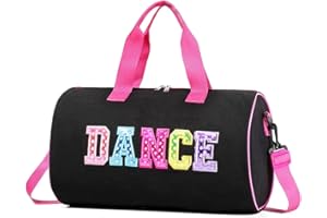 HYOOG Dance Duffle Bag for Girls, Kids Toy Storage Bag,Weekend Bag,Overnight Bag,Gymnastics Bag Gift for Girls17"Lx9"Wx9"H (Colorful)