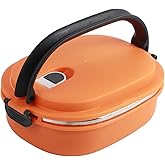 BRRNOO Stainless Steel Insulated Lunch Box - Thermal Container for Hot Food - Orange