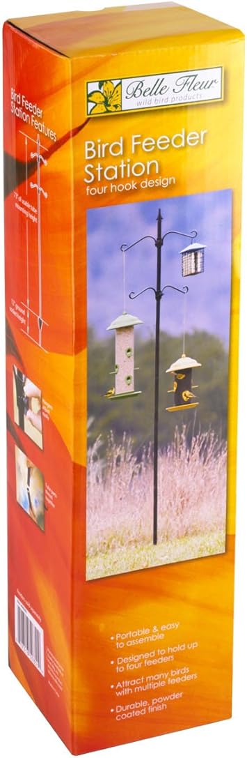 Amazon Com Belle Fleur Bird Feeder Station Four Hook Design With