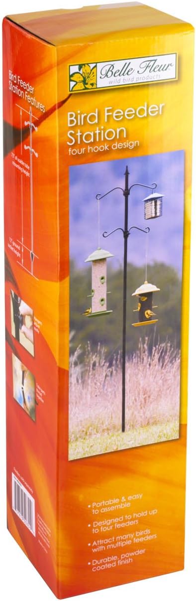 Amazon Com Belle Fleur Bird Feeder Station Four Hook Design With