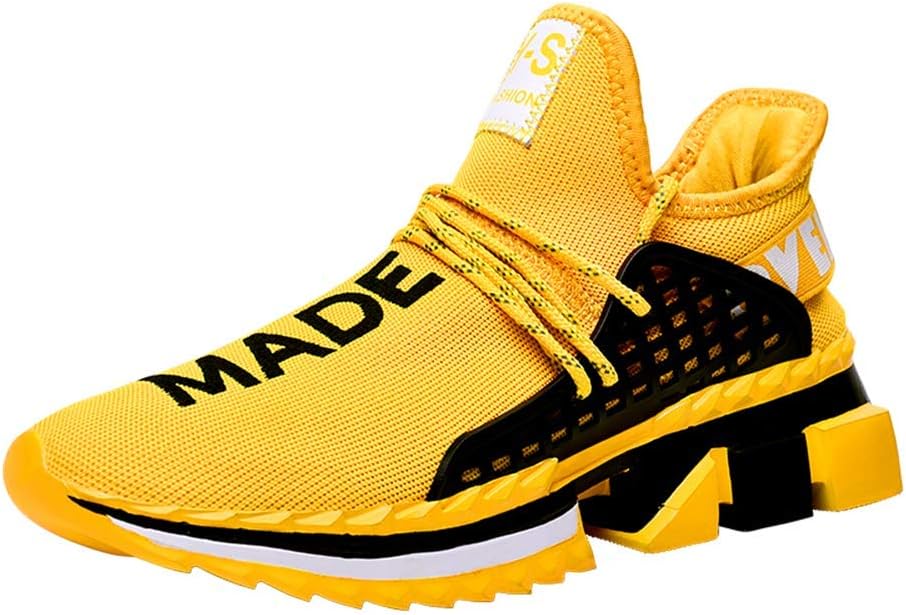 Men's Casual Shoes, Skin-Friendly Fabrics, Breathable Wicking Shoes, Men's Casual Shoes 7.5 Yellow