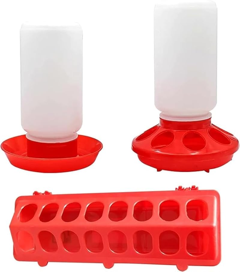 VandanCoop 1kg Chick Feeder & 1L Waterer Set Poultry Pigeon Coop Automatic