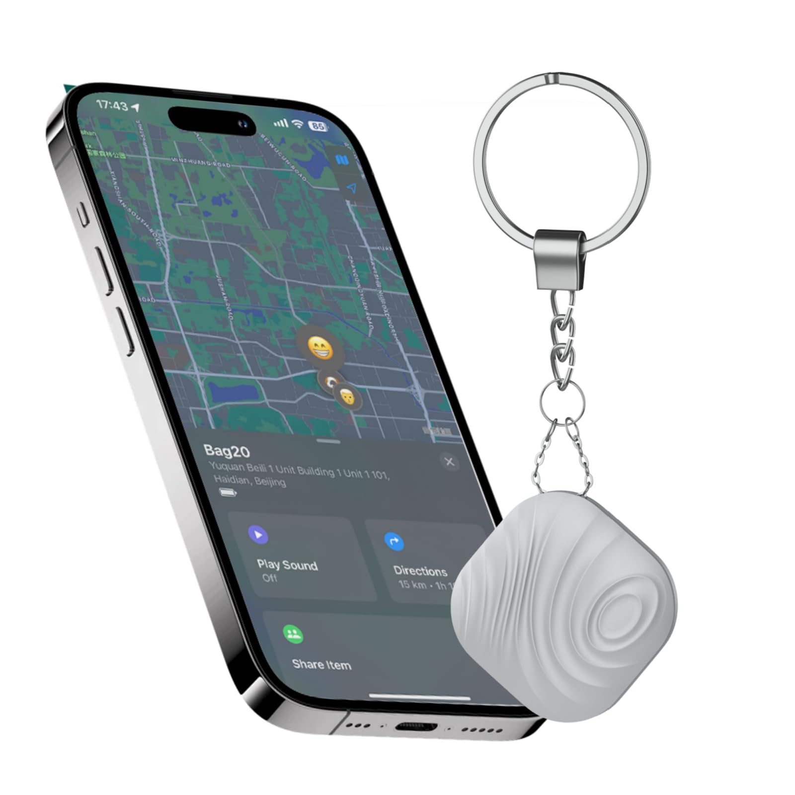 Nutale Air Tags Key Finder 1Pack Gray - Only IOS - Bluetooth Smart Key Tracker Tag - Work with Find My - Keep Track of the items that Matter Most - Find Keys Device or Car Key