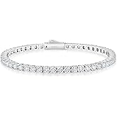 KRKC Moissanite Tennis Bracelet, Gifts For Women, Lab Grown Diamond Tennis Bracelets, 925 Sterling Silver 14K Golden Plated, Hypoallergenic, Luxury Present For Birthday, Daily Jewelry, 2.1-13.2 Ct.Tw