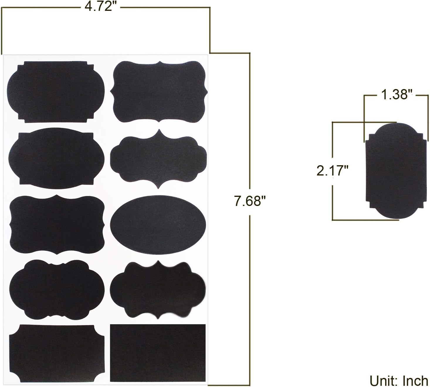 100Pcs Chalkboard Labels Stickers, Reusable Small Waterproof Sticker Label with White Liquid Chalk Marker for Home and Kitchen, Adhesive Removable Chalk Board Mason Jar Labels : Office Products