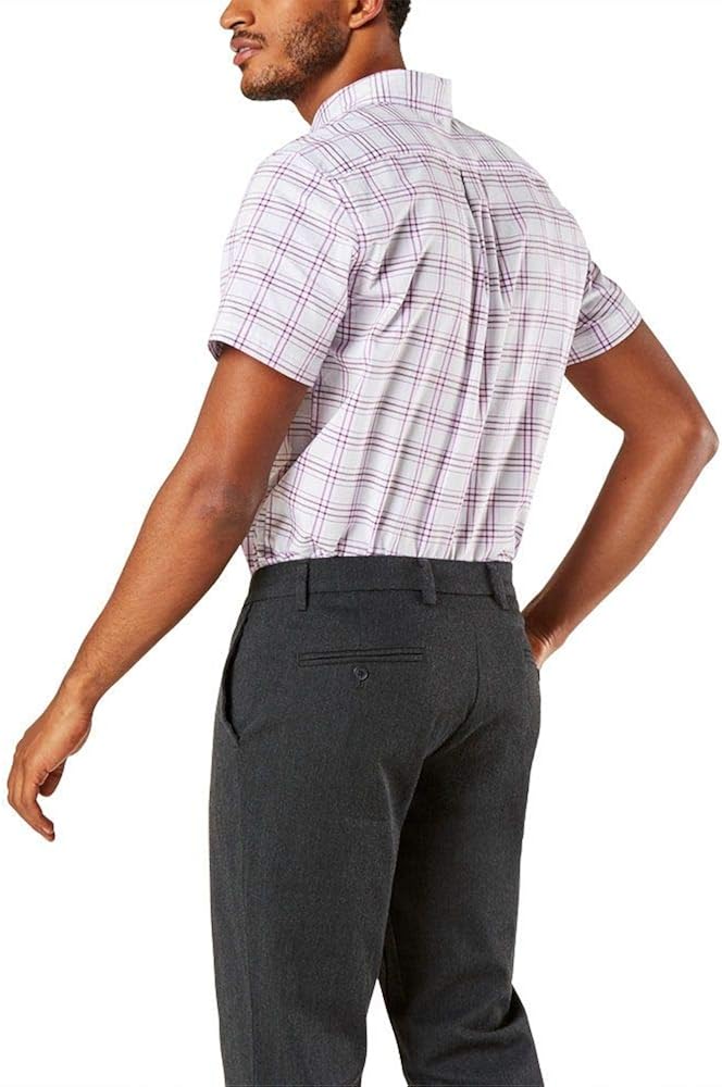 Dockers Men's Short-Sleeve Button-Down Comfort Flex Shirt-Plaid at  Men’s Clothing store