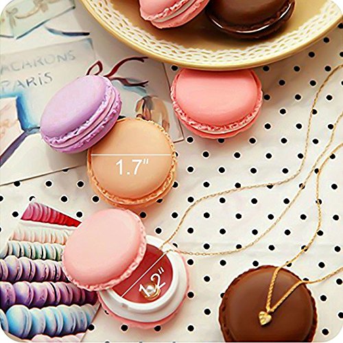 8pcs Macaron Pill Box,Party Favor Macaroon Jewelry Boxes Portable Travel Decorative Storage Boxes Pill Case Container Ring Necklace Earring Jewelry Carrying Case