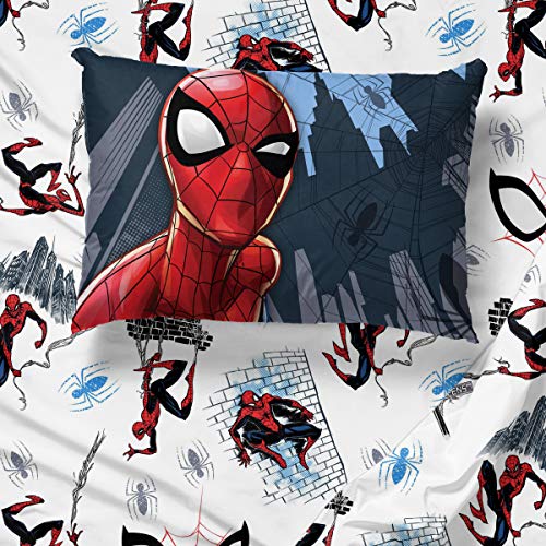 Jay Franco Marvel Spiderman Crawl 4 Piece Twin Bed Set Includes