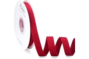 Ribbli Vintage Red Velvet Ribbon Double Faced 1/2 Inch 10-Yard Spool Red Ribbon Use for Christmas Tree Ornaments Gift Wrapping Wreath Decoration Wedding Boutonnieres