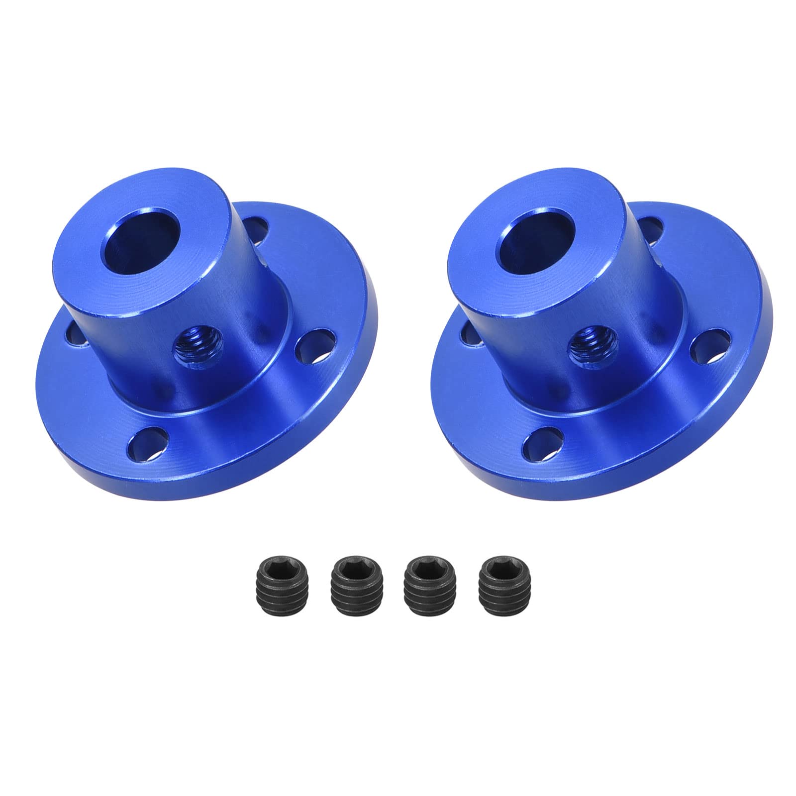 DMiotech 2 Pack 6mm Inner Dia H15xD15 Flange Coupling Connector Rigid Guide Shaft Support Coupler Shaft Coupling with Screws for DIY RC Model Motors Dark Blue