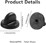 Siqian 30 Pcs Pin Back Locking Backs for Badges PVC Rubber 0.45 inch view 2