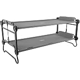 Disc-O-Bed Extra Large Portable Bunk Camping Cots with Carry Bags, Grey