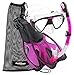 Phantom Aquatics Adult Speed Sport Mask Fin Snorkel Set, Pink, ML/XL, US 9-11 | EU 42-45