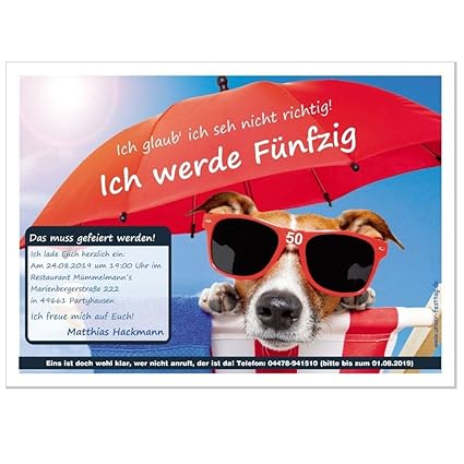 Witzige Einladung Zum Geburtstag Mit Ihrem Text Jedes Alter Möglich 30 40 50 60 30 Karten 17 X 12 Cm