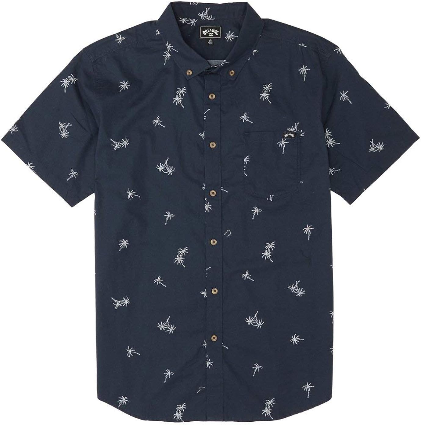 Billabong Men's Sundays Woven Floral and Small Scale Printed Pattern Short Sleeve Shirt: Clothing