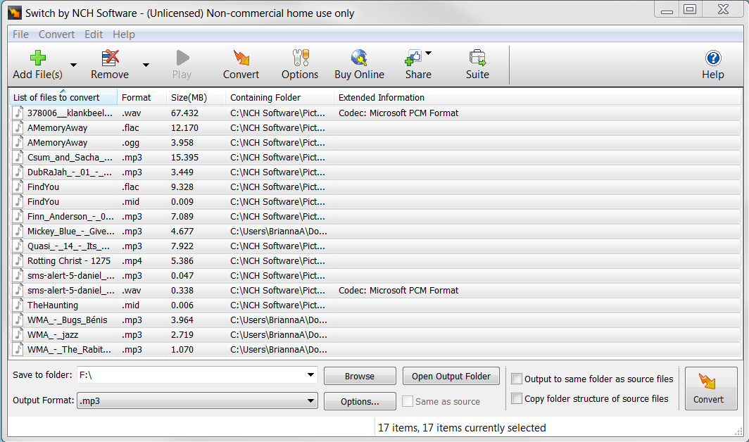 Switch Free Audio File Converter â€“ Converts MP3, WAV, WMA, AIFF, DSS, FLAC and Many More Formats [Download]
