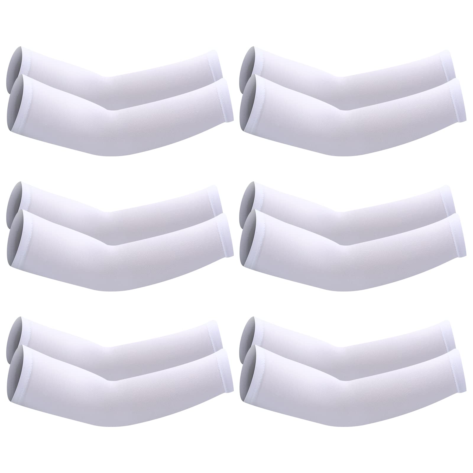 Photo 1 of SATINIOR 6 Pairs UV Sun Protection Arm Sleeves for Kids, UPF 50+ Sports Cooling Arm Sleeves for Boys Girls(White)