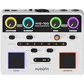 AVE-100 Vocal Effects Processor, Vocal Harmonizer with Pitch Correction, Harmony, Reverb &amp; Delay, Key Detection, Anti-Feedback, Loop Recorder, 48V Phantom Power for Singers, Live Performance &amp; Record