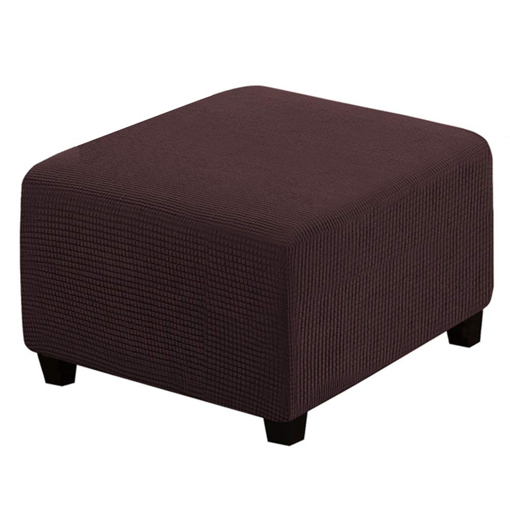 Meigeh Stool Cover Square Pouf Coppertura Stool Cover Rectangular Pouf Cover Stool Cover Ottoman Protective Cover Dark Brown