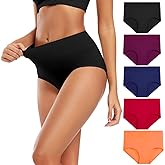Molasus Women's Cotton Underwear High Waisted Full Coverage Ladies Panties (Regular & Plus Size)