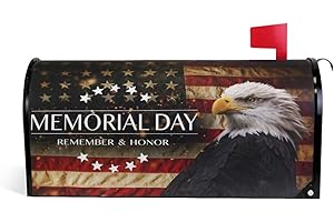 ALAZA American Flag Memorial Day 4th of July Magnetic Mailbox Cover MailWraps Garden Yard Home Decor for Outside Standard Size-18"x 20.8"