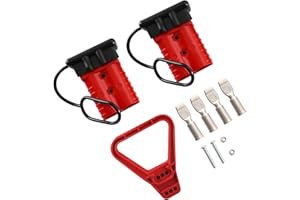 micrl 2 Pcs 2/0 Gauge 350 Amp Battery Quick Connect/Disconnect with Handle, Jumper Cable Plug Connector Kit for Recovery Winch, Towing Systems(Red)