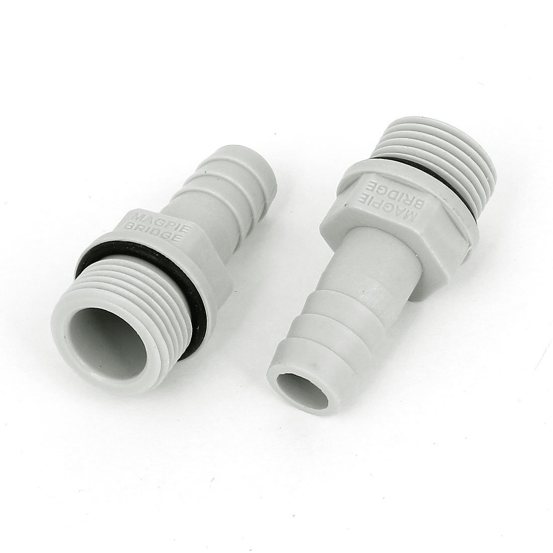 Sourcingmap 2pcs Fitting Coupler 3/8BSP Male Thread x 10mm Hose Barb Fuel Water