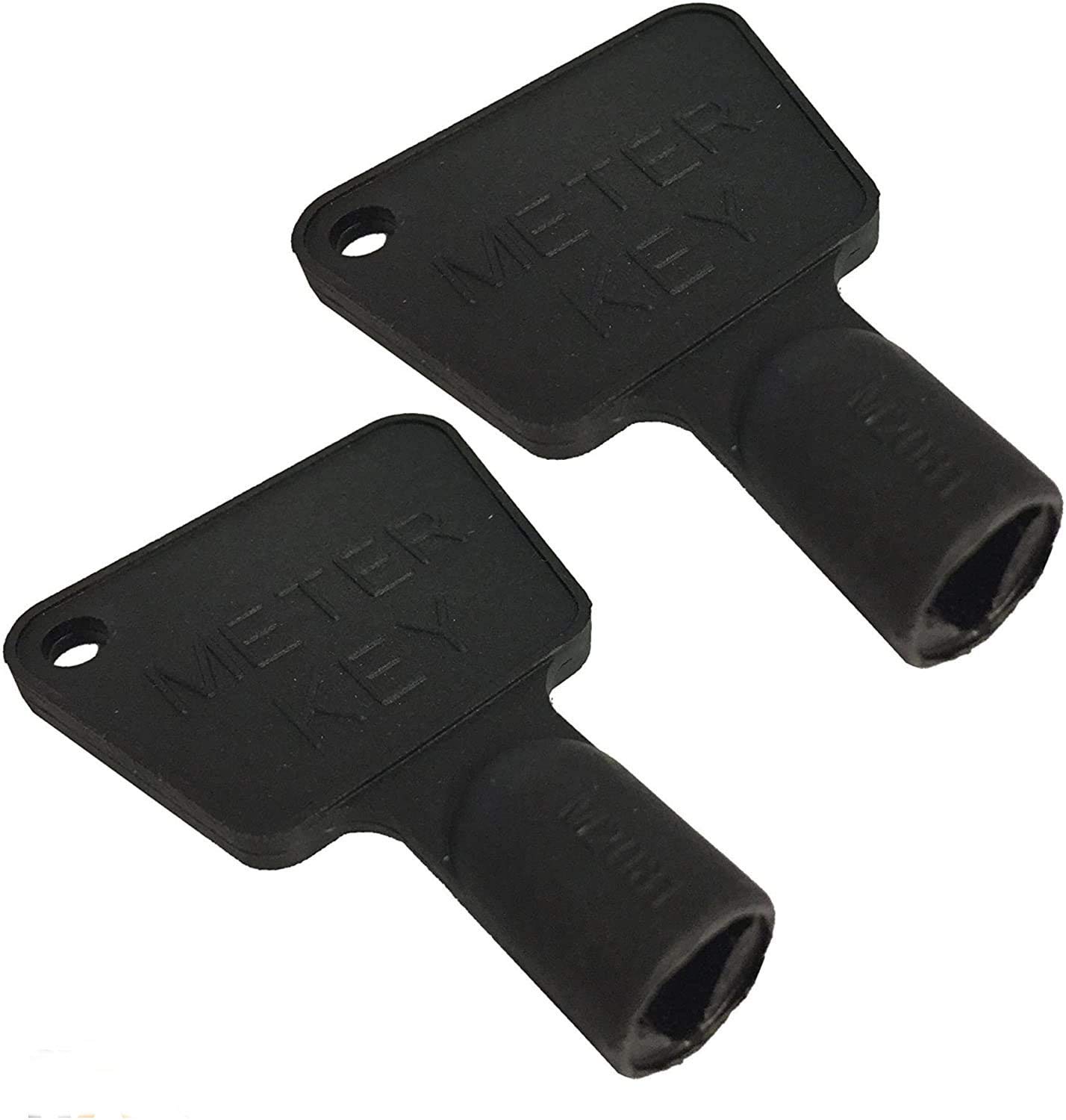 fiXte® Triangular Gas Electric Utility Meter Box Key Black Plastic (Pack of 2)