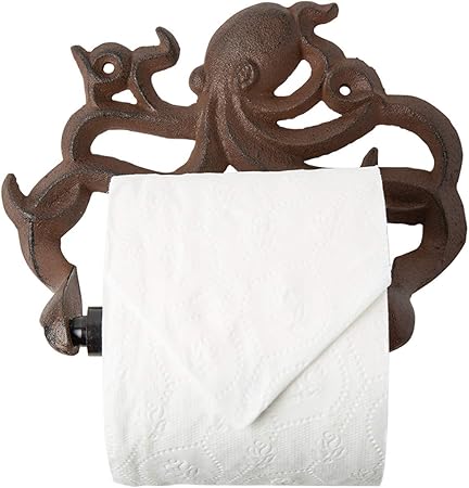 Porte Rouleau De Papier Hygienique Decoratif Octopus En Fonte