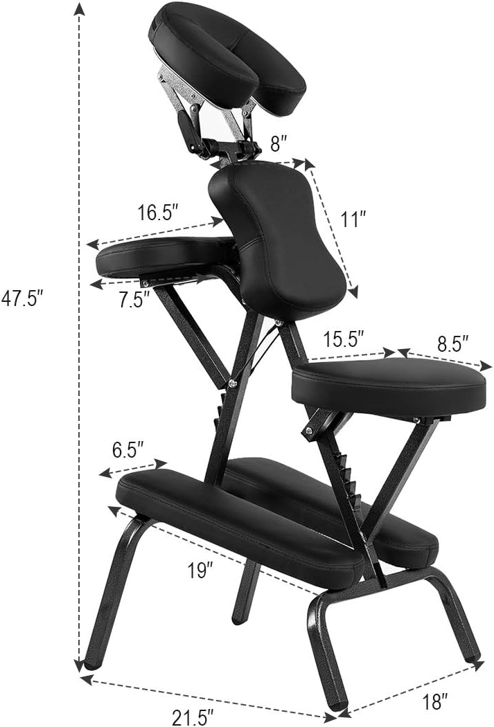 Giantex Portable Light Weight Massage Chair Travel Massage Tattoo Spa Chair w/Carrying Bag: Kitchen & Dining