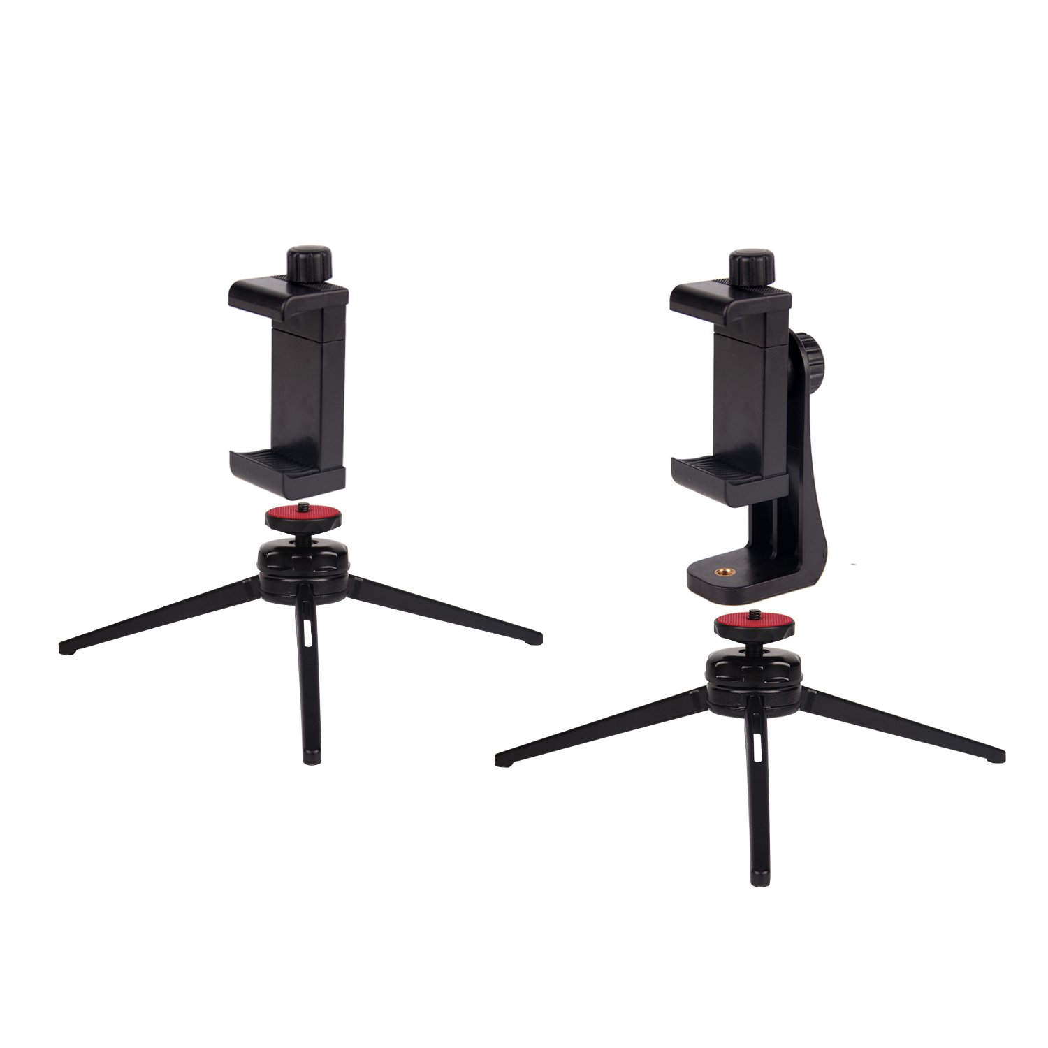 POLAM-FOTO Universal Cell Phone Tripod Adapter Adjustable Phone Holder Mount, Tripod Mount, Fits iPhone Samsung and All Phones, Rotates Vertical and Horizontal, Compatible with all tripods