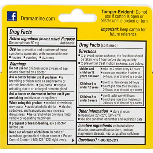Dramamine Original Formula Motion Sickness Relief Deals, Coupons